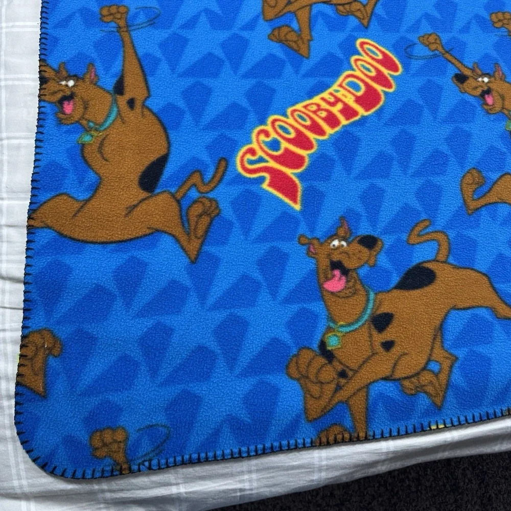 Scooby-Doo Vintage 2003 Fleece Throw Blanket Blue Hanna-Barbera 46x60